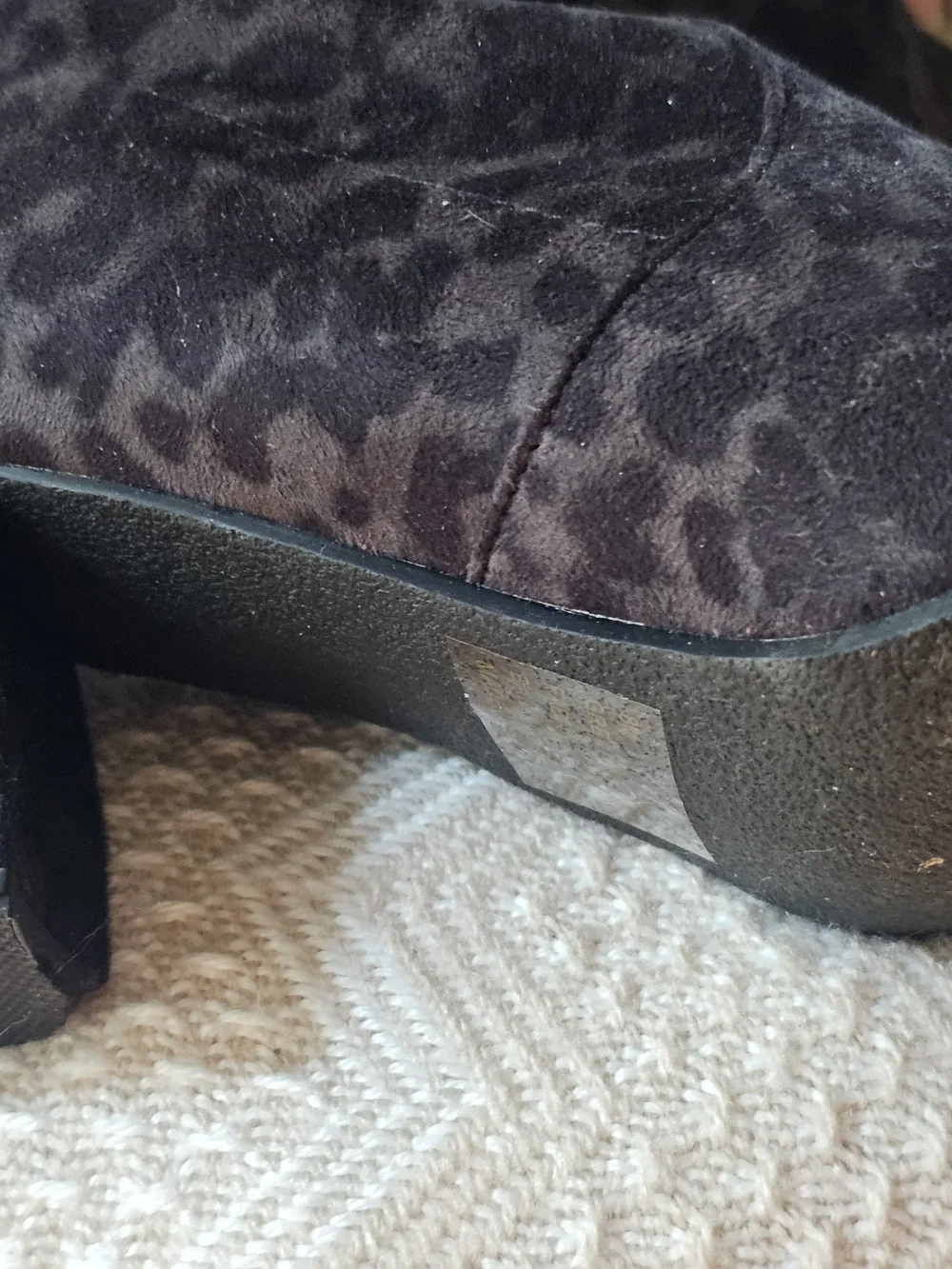 Women’s Tall Leopard-Print Velvet Boots - Black